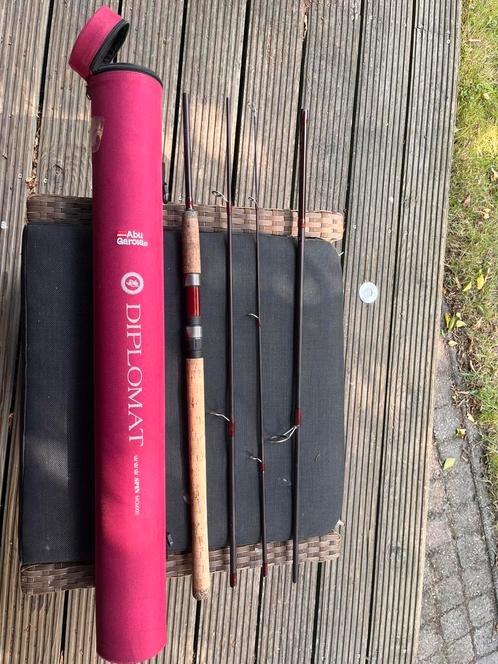 Abu Garcia Spinhengel Reishengel met reiskoker, Watersport en Boten, Hengelsport | Algemeen, Zo goed als nieuw, Werphengel, Ophalen