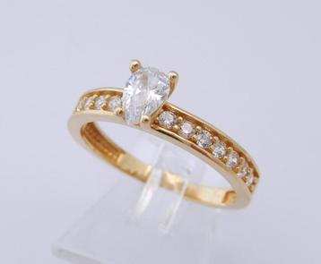 14 karaat Gouden Alliance Ring Zirconia M17.75 beschikbaar voor biedingen