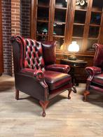 Chesterfield Rossendale High Chair 2 x Oorfauteuil, Ophalen, Made in Engeland, Zo goed als nieuw, Leer