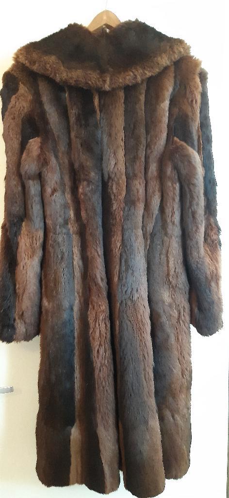Mooie, Lange Vintage Dames Bontjas mt42, Kleding | Dames, Jassen | Winter, Gedragen, Maat 42/44 (L), Bruin, Ophalen of Verzenden