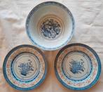 Chinese blauwe roze rijst schaaltjes borden mok schaal, Huis en Inrichting, Ophalen of Verzenden, Zo goed als nieuw, Glas of Kopje