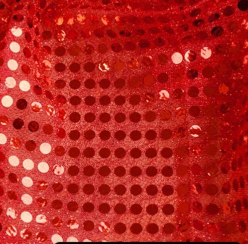 6506)110x100cm pailletten rood, Hobby en Vrije tijd, Stoffen en Lappen, Nieuw, Polyester, 30 tot 120 cm, 30 tot 200 cm, Rood, Ophalen of Verzenden