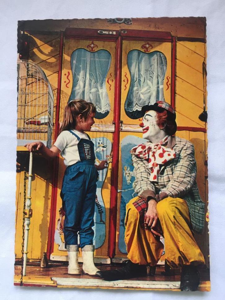 Pipo de Clown met dochter Petra op de woonwagen, Verzamelen, Ansichtkaarten | Themakaarten, Ongelopen, 1960 tot 1980, Overige thema's