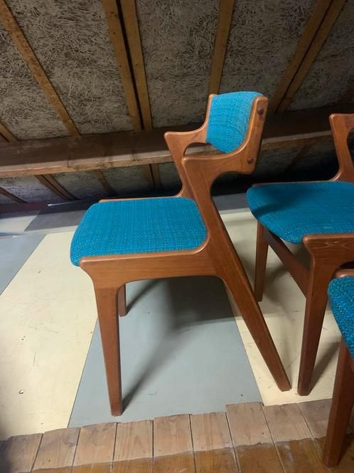 Vintage Eetkamerstoelen + teak eetkamertafel, Huis en Inrichting, Stoelen, Zo goed als nieuw, Vijf, Zes of meer stoelen, Hout