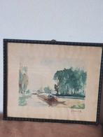 Hele oude aquarel binnenvaartschip J. Hellinckx., Antiek en Kunst, Kunst | Schilderijen | Klassiek, Ophalen