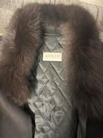 Vintage Zwarte coat met bondkraag, Maat 46/48 (XL) of groter, Ophalen of Verzenden, Zo goed als nieuw, Calw