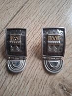 zilveren oorbellen met gouden accenten., Sieraden, Tassen en Uiterlijk, Oorbellen, Ophalen of Verzenden, Zilver, Zilver