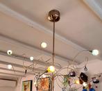 2x Design Hanglamp met 10 glazen gekleurde bolletjes, Ophalen, Gebruikt, 50 tot 75 cm, Glas