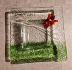 Handgemaakt glaskunstobject – 8x8x2 cm – gesigneerd, Huis en Inrichting, Woonaccessoires | Kandelaars en Kaarsen, Overige materialen