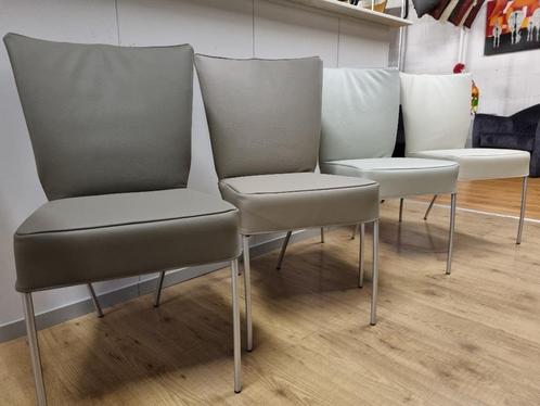 Montis Spica eetkamerstoel refurbished nieuw leder grijstint, Huis en Inrichting, Stoelen, Nieuw, Vier, Leer, Metaal, Grijs, Ophalen of Verzenden