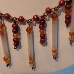 Klassieke kralenketting met antieke uitstraling, Verzenden, Zo goed als nieuw, Bruin, Overige materialen