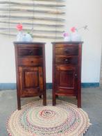 Set van 2   houten nachtkastje  mahoniehout, Ophalen, Gebruikt, Minder dan 45 cm, Nvt