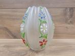 Vintage glazen lampenkap met bloemen, Ophalen of Verzenden
