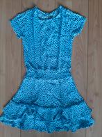 Jurk lichtblauw met zwarte vlekjes maat 128 8 jaar Cars, Ophalen of Verzenden, Zo goed als nieuw, Meisje, Jurk of Rok