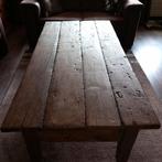 Zware robuuste zeer geleefde houten salontafel landelijk l, Huis en Inrichting, Tafels | Salontafels, Ophalen, 100 tot 150 cm