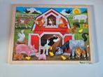 houten puzzel boerderij, Kinderen en Baby's, Speelgoed | Kinderpuzzels, Ophalen of Verzenden, Minder dan 10 stukjes, Zo goed als nieuw