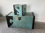 2 retro opbergkisten - herinneringskist - geboortekist, Huis en Inrichting, Woonaccessoires | Kisten, Ophalen, Minder dan 50 cm