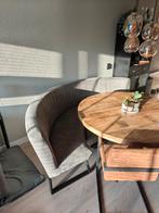 Lichtgrijze ronde zitbank - 2,40m, Huis en Inrichting, Banken | Bankstellen, Ophalen of Verzenden, Zo goed als nieuw, 200 tot 250 cm