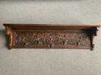 Oude art deco kapstok hoedenplank haken Fries houtsnijwerk, Huis en Inrichting, Woonaccessoires | Kapstokken, Gebruikt, 100 tot 150 cm
