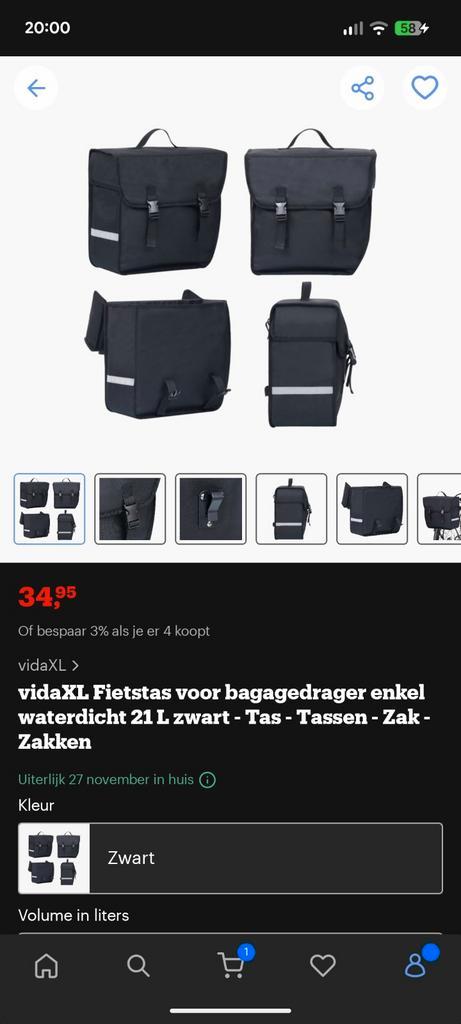 Waterdichte Enkele Fietstas - Nieuw!, Fietsen en Brommers, Fietsaccessoires | Fietstassen, Nieuw, Ophalen