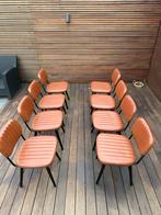 Industriële Bruine Leren eettafel stoelen 8 keer .8x, Ophalen, Bruin, Leer, Zo goed als nieuw