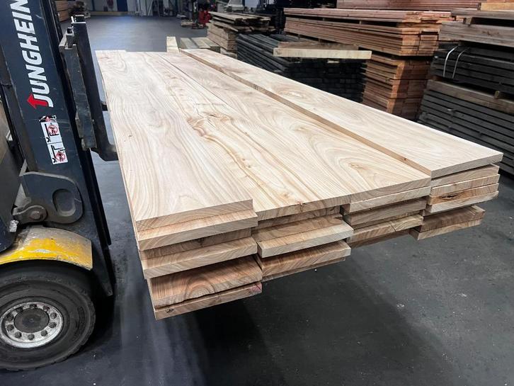 Zeer mooie partij iepenhout – geschaafd & haaks afgekort, Tuin en Terras, Palen, Balken en Planken, Nieuw, Planken, 250 cm of meer