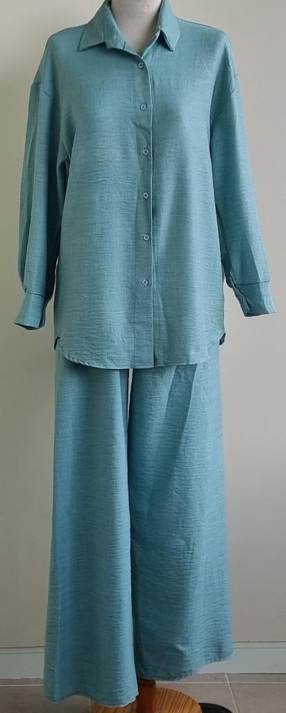 Made in Italy blauw/groen pak mt. M/L NIEUW, Kleding | Dames, Jasjes, Kostuums en Pakken, Nieuw, Kostuum of Pak, Maat 38/40 (M)