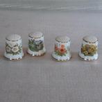 4 vintage vingerhoedjes porselein bloemen, Verzamelen, Vingerhoedjes, Ophalen, Gebruikt, Porselein