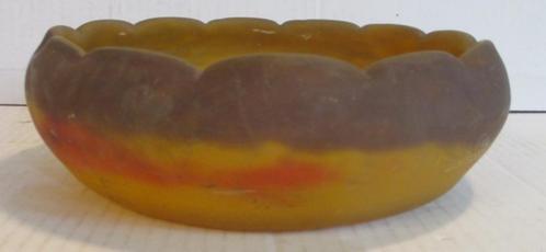 art deco pate de verre fruitschaal coup Muller Luneville 29, Antiek en Kunst, Antiek | Glas en Kristal, Verzenden