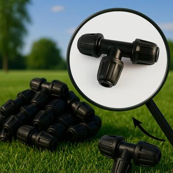 T-splitsingen 16 mm – 40 stuks – voor druppelslang Koppeling beschikbaar voor biedingen