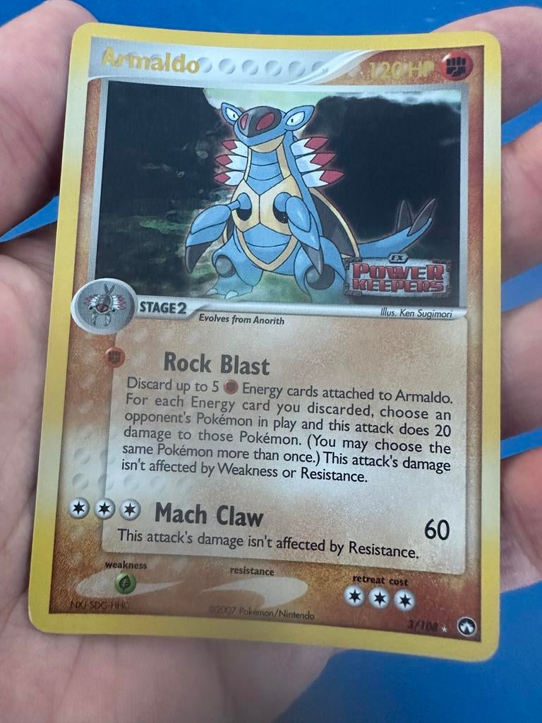 Armaldo EX 3 Power Keepers - Reverse Holo kaart! Stamped, Ophalen of Verzenden, Zo goed als nieuw, Losse kaart, Foil