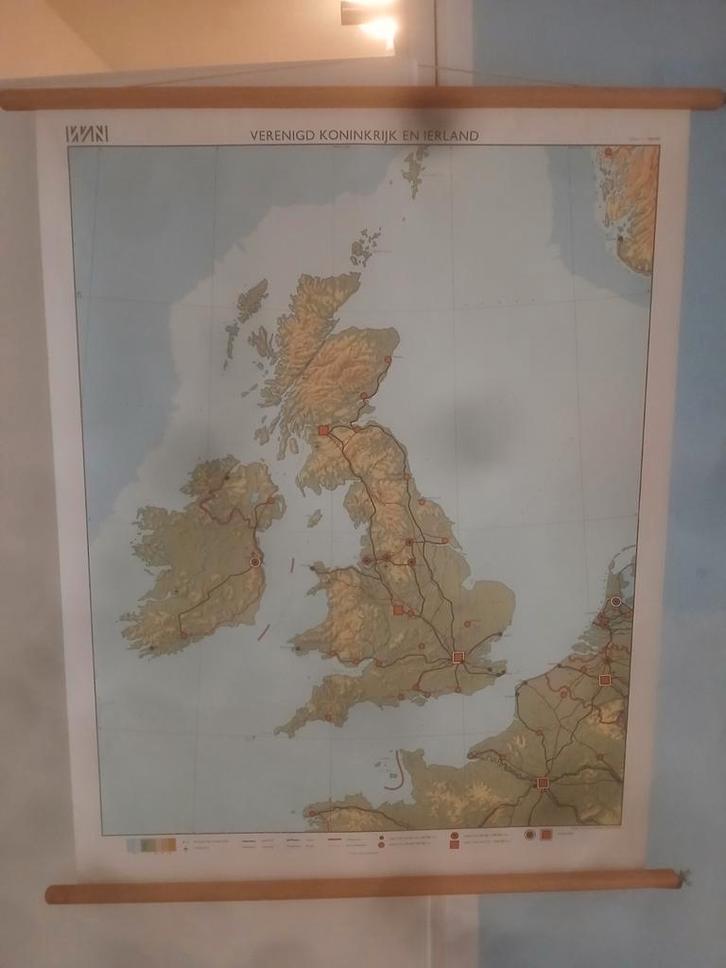 Schoolplaat Verenigd Koninkrijk & Ierland, Antiek en Kunst, Antiek | Schoolplaten, Ophalen of Verzenden