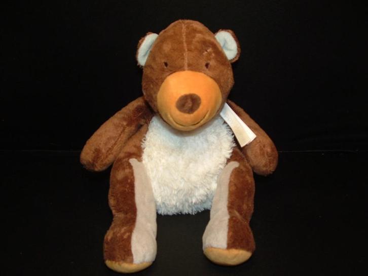 HAPPY HORSE BEER BEAR BOBBY NR2 VELOURS BRUIN MET PLUCHE WIT, Kinderen en Baby's, Speelgoed | Knuffels en Pluche, Nieuw, Beer