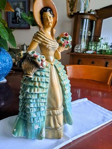 Prachtig beeld, Meisje met bloemen... beschikbaar voor biedingen