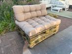 Euro pallet bank op wiel met nieuwe kussens, Tuin en Terras, Ophalen, Nieuw, Hout