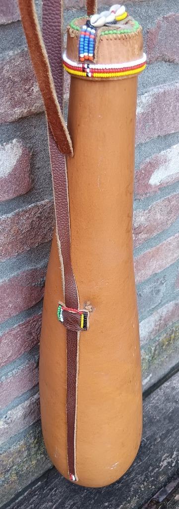 Vintage MASAI kalebas container uit Kenia-Tansania groot, Antiek en Kunst, Kunst | Niet-Westerse kunst, Ophalen of Verzenden