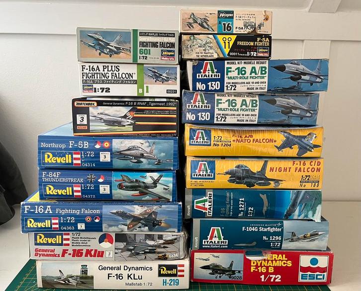 Diverse kits 1/72 van F-16, NF-5, F-104, F-84 met KLU decals, Hobby en Vrije tijd, Modelbouw | Vliegtuigen en Helikopters, Nieuw