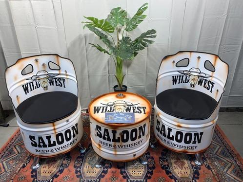 Bistro set van olie vaten in Western stijl, Antiek en Kunst, Curiosa en Brocante, Ophalen
