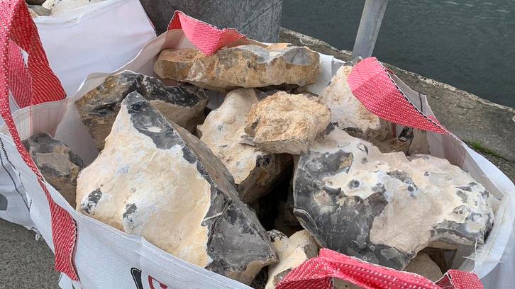 Silex Vuursteen Mergelstenen Natuursteen keien grijs beige, Tuin en Terras, Grind, Keien en Split, Nieuw, Kei, Multi, Overige materialen