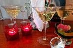 Set (5) Champagne coupes, kristal, vintage, zeer elegante co, Ophalen of Verzenden