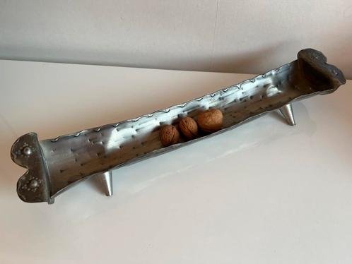 Vintage Brutalist Noors Øustegård Tinn Schaal Gehamerd 60s, Antiek en Kunst, Kunst | Designobjecten, Ophalen of Verzenden