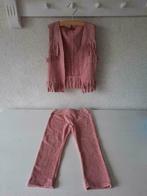 Mooi Roze Suède Look Setje Legging Gilet franjes Maat 92/98, Ophalen of Verzenden, Nieuw, Meisje