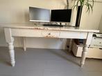 Vintage Eetkamertafel/Bureau - Wit, Antiek en Kunst, Antiek | Meubels | Tafels, Ophalen