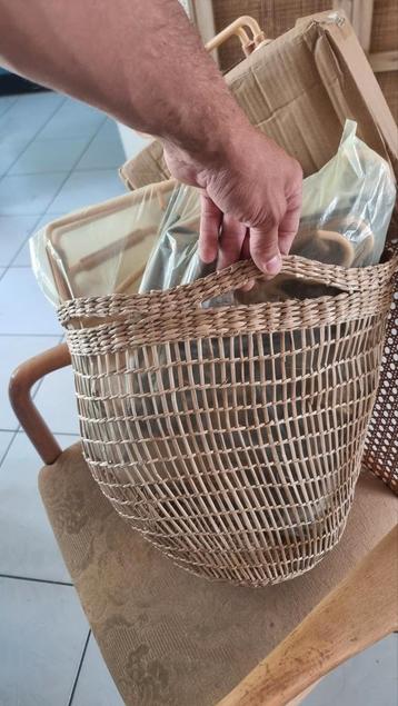 Rond 40 diameter rieten bamboe houten mand japandi beschikbaar voor biedingen