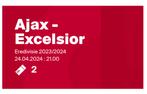 Ajax - Excelsior | Vak 407 | stoel 165/166 naast elkaar, April, Losse kaart, Twee personen