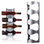 RVS Wijnrek to hand on wall  fits  8 flesjes 4x2, Ophalen of Verzenden, Zo goed als nieuw, Metaal, Minder dan 50 cm