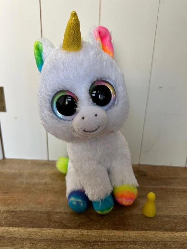 TY Beanie Boo Pixy eenhoorn 16cm, per stuk te koop, Kinderen en Baby's, Speelgoed | Knuffels en Pluche, Zo goed als nieuw, Paard