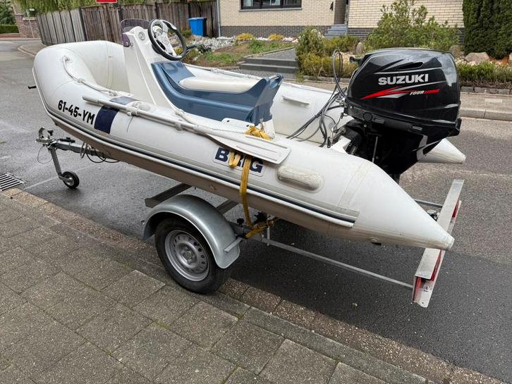 Brig rib met Suzuki 25pk EFI, elektrische start & trailer., Watersport en Boten, Rubberboten, Zo goed als nieuw, Overige merken