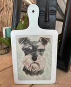 Nieuw: grote houten broodplank met schnauzer, Antiek en Kunst, Ophalen of Verzenden
