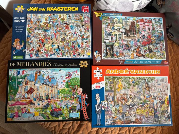 Puzzelcollectie: Jan van Haasteren, Meilandjes, Vermeer, Dui, Hobby en Vrije tijd, Denksport en Puzzels, Zo goed als nieuw, Legpuzzel